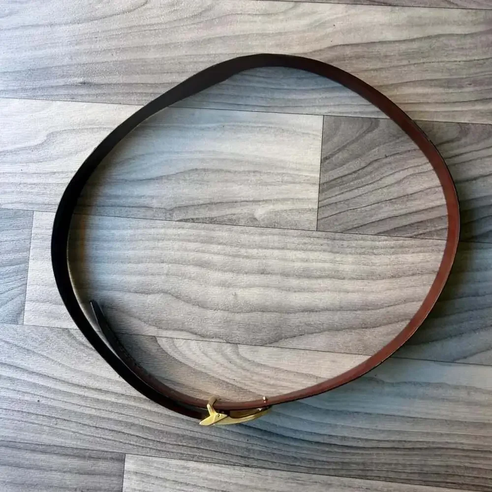 Rotary International Italian Leather Belt 110cm Gold Tone Buckle